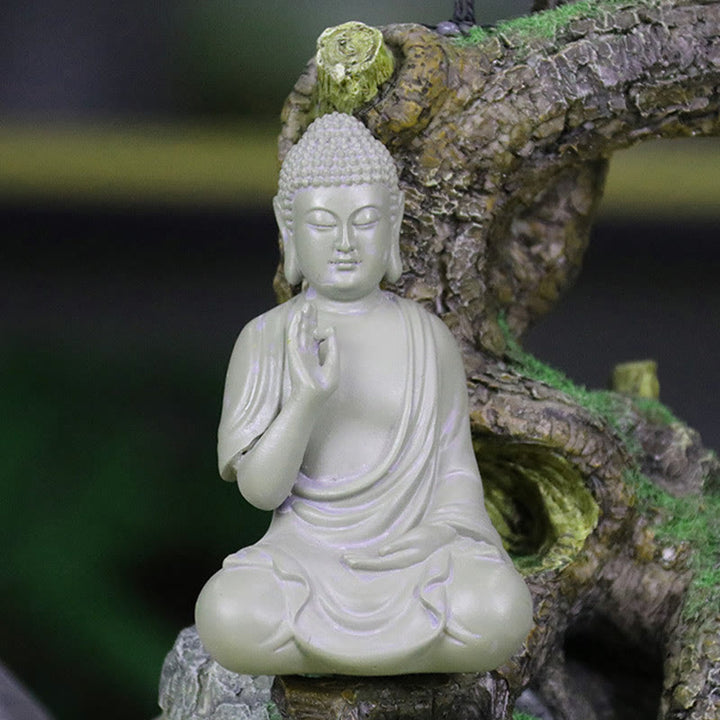 Buddha Stones小さな瞑想の祈り 樹脂製仏像 慈悲の家の机の装飾 - image 10