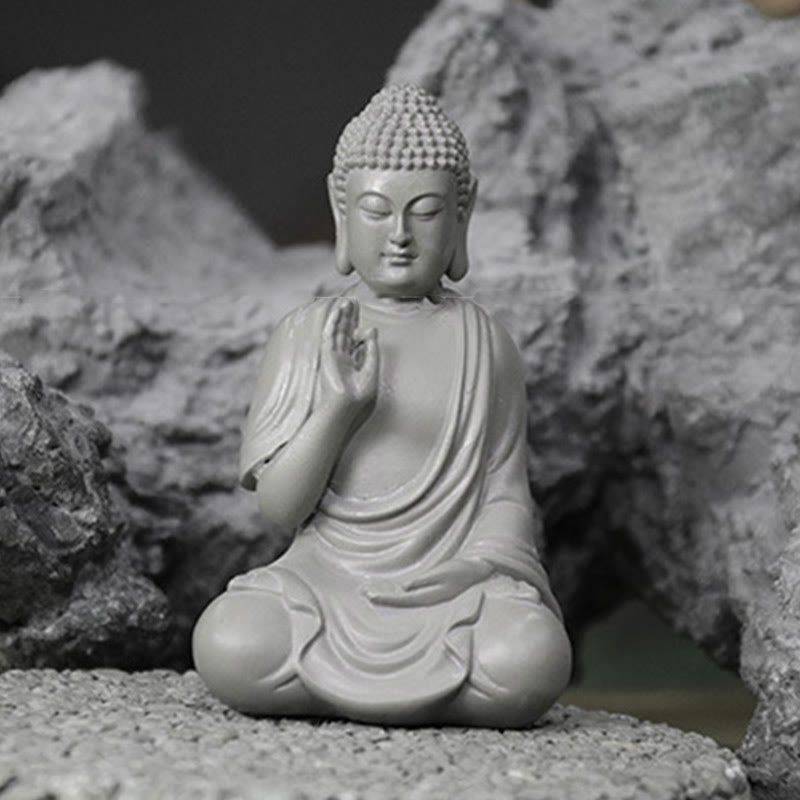 Buddha Stones小さな瞑想の祈り 樹脂製仏像 慈悲の家の机の装飾 - image 11