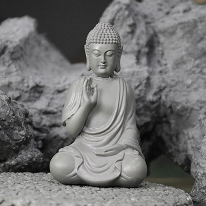 Buddha Stones小さな瞑想の祈り 樹脂製仏像 慈悲の家の机の装飾 - image 11