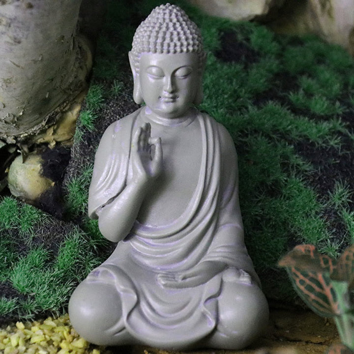 Buddha Stones小さな瞑想の祈り 樹脂製仏像 慈悲の家の机の装飾 - image 9