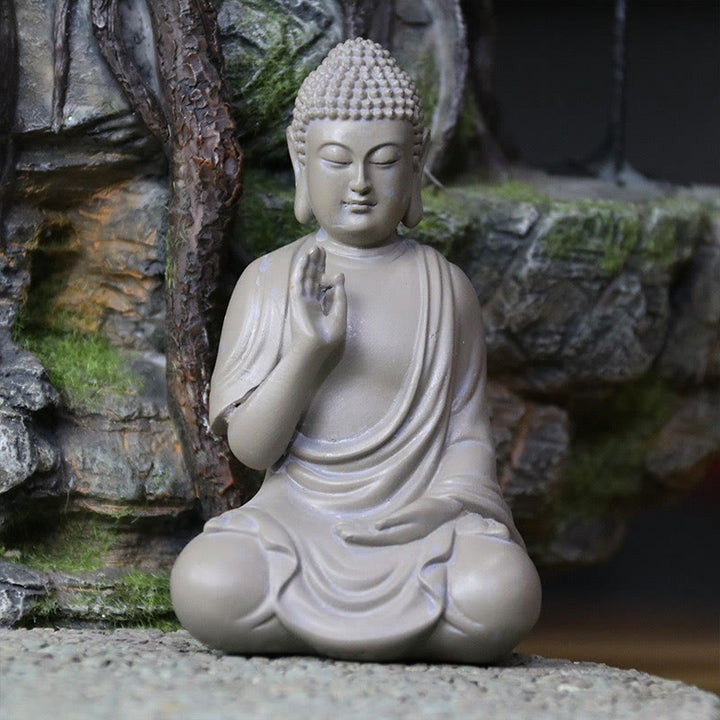 Buddha Stones小さな瞑想の祈り 樹脂製仏像 慈悲の家の机の装飾 - image 6