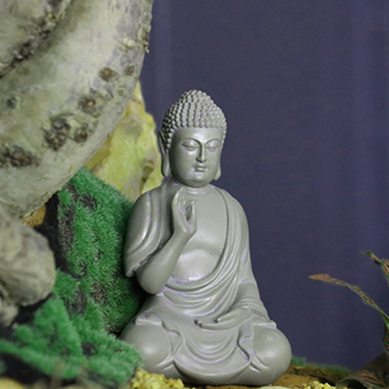 Buddha Stones小さな瞑想の祈り 樹脂製仏像 慈悲の家の机の装飾 - image 14
