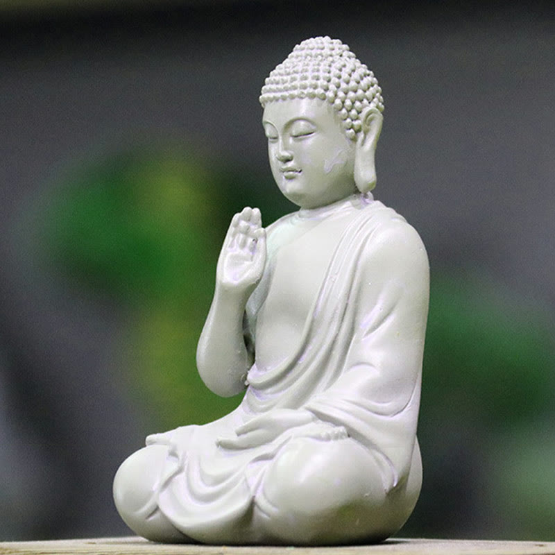 Buddha Stones小さな瞑想の祈り 樹脂製仏像 慈悲の家の机の装飾 - image 3
