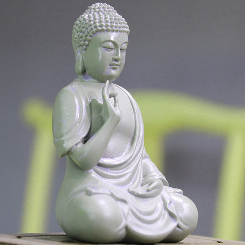 Buddha Stones小さな瞑想の祈り 樹脂製仏像 慈悲の家の机の装飾 - image 2