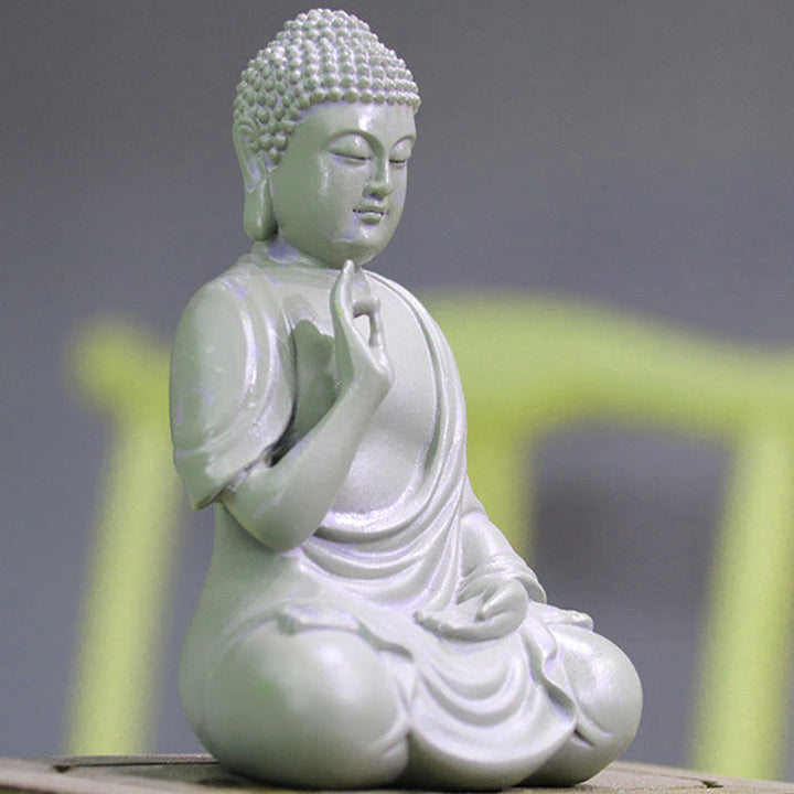 Buddha Stones小さな瞑想の祈り 樹脂製仏像 慈悲の家の机の装飾 - image 2
