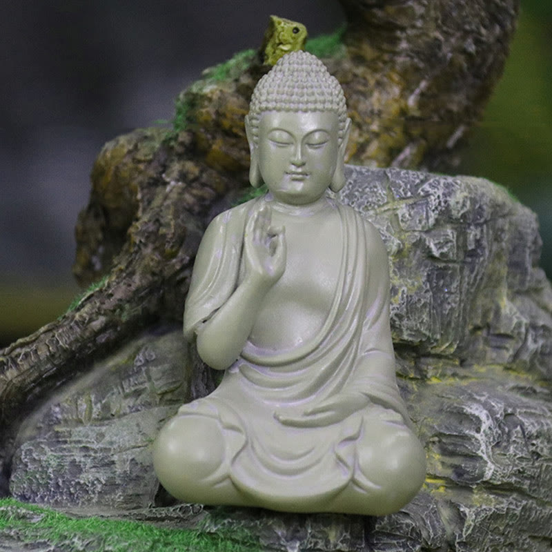 Buddha Stones小さな瞑想の祈り 樹脂製仏像 慈悲の家の机の装飾 - image 12