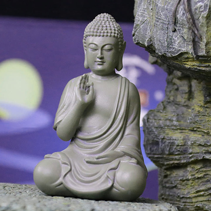 Buddha Stones小さな瞑想の祈り 樹脂製仏像 慈悲の家の机の装飾 - image 8