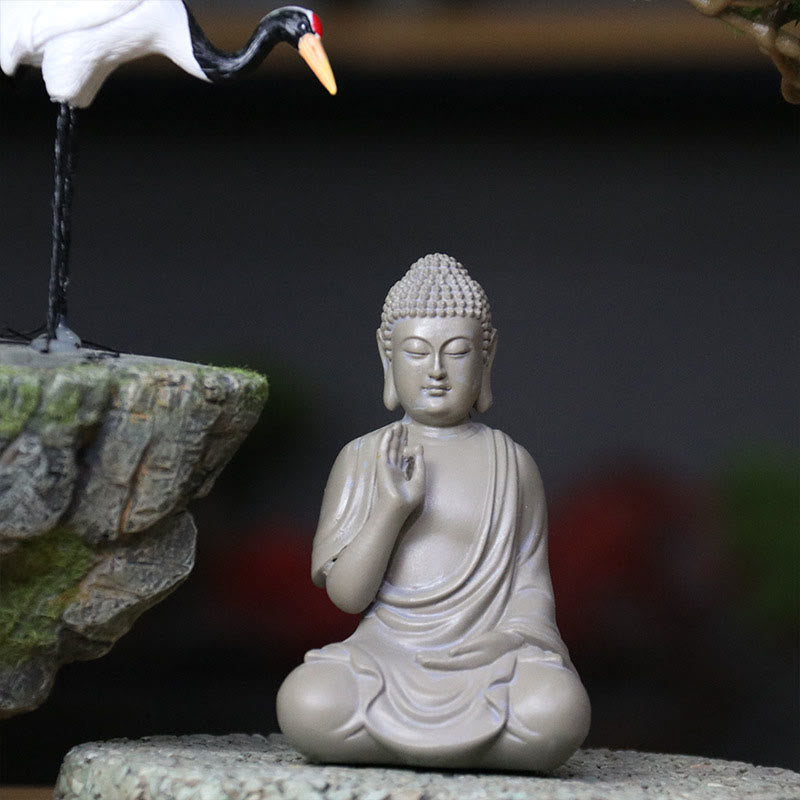Buddha Stones小さな瞑想の祈り 樹脂製仏像 慈悲の家の机の装飾 - image 15