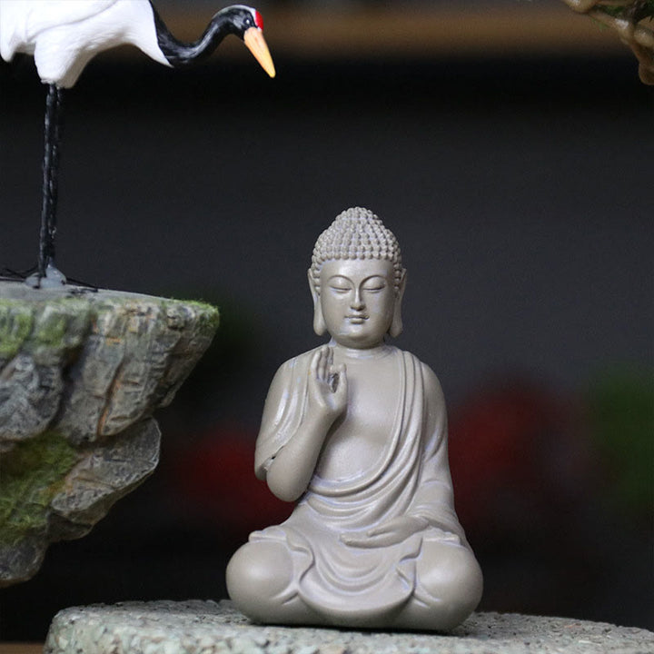 Buddha Stones小さな瞑想の祈り 樹脂製仏像 慈悲の家の机の装飾 - image 15