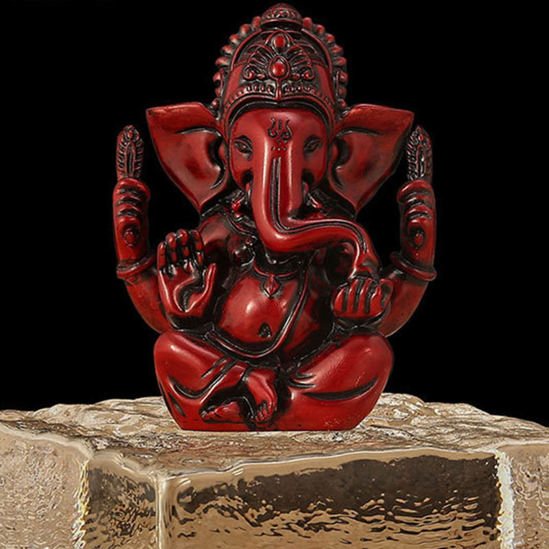 Buddha Stonesガネーシャ ガンパティ 象像 変身 樹脂製 ホームデコレーション - 赤いガネーシャ - 8.5×5×11.5cm - image 11