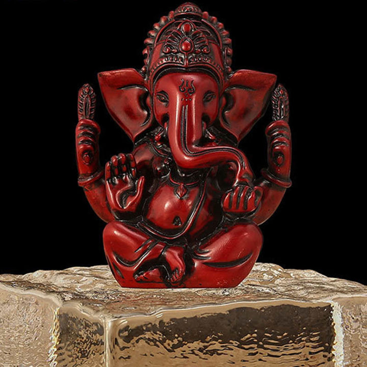 Buddha Stonesガネーシャ ガンパティ 象像 変身 樹脂製 ホームデコレーション - 赤いガネーシャ - 8.5×5×11.5cm - image 11