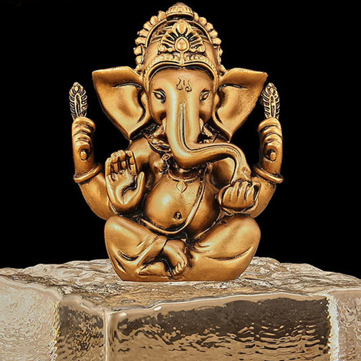 Buddha Stonesガネーシャ ガンパティ 象像 変身 樹脂製 ホームデコレーション - ブロンズガネーシャ - 8.5×5×11.5cm - image 10