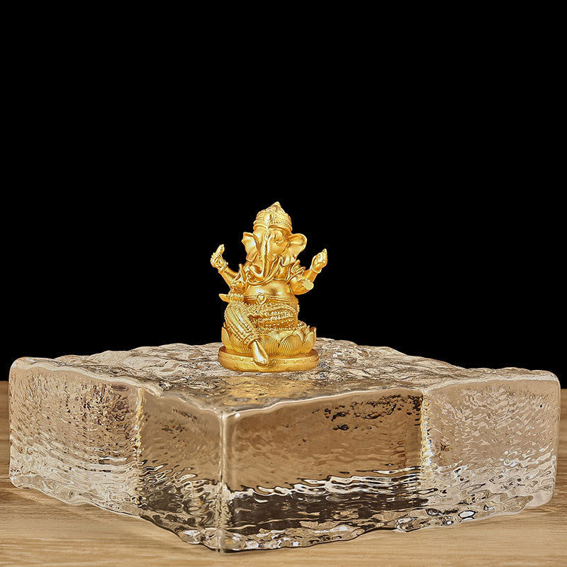 Buddha Stonesミニ 小型 ガネーシャ ガンパティ 象 瞑想像 反射 家庭用 樹脂製 装飾