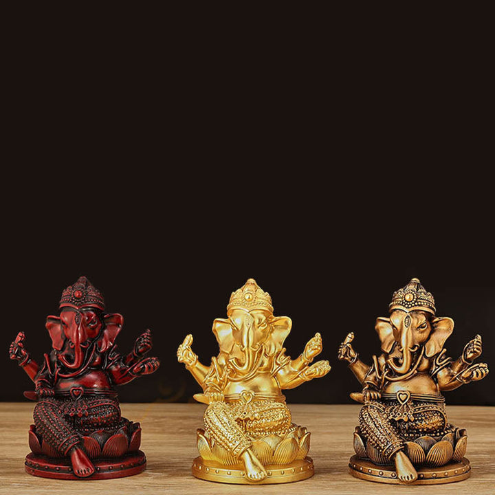 Buddha Stonesミニ 小型 ガネーシャ ガンパティ 象 瞑想像 反射 家庭用 樹脂製 装飾