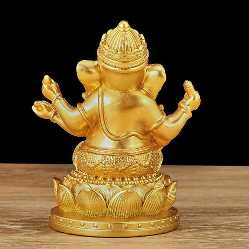 Buddha Stonesミニ 小型 ガネーシャ ガンパティ 象 瞑想像 反射 家庭用 樹脂製 装飾
