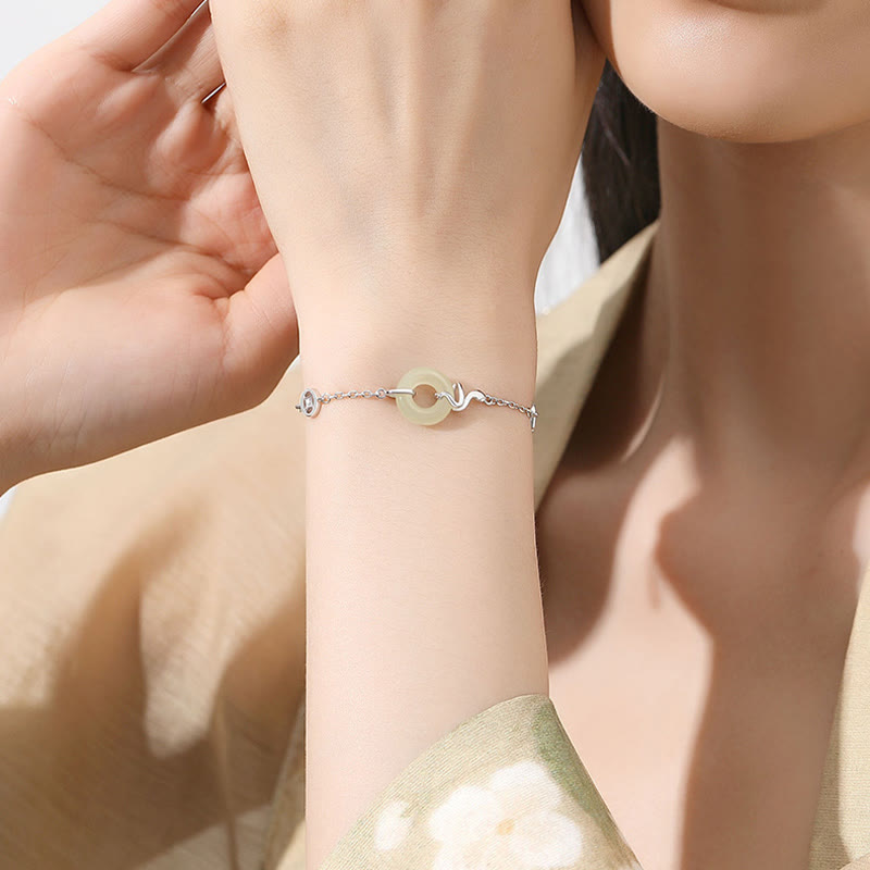 Buddha Stones925 スターリングシルバー 和田翡翠 平和バックル 蛇年 幸運ブレスレット