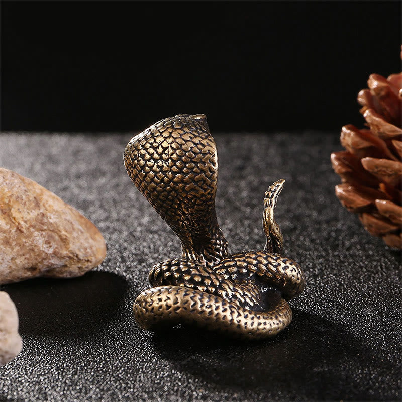 Buddha Stonesミニ 小型 蛇年 コブラ 真鍮 銅製 室内装飾