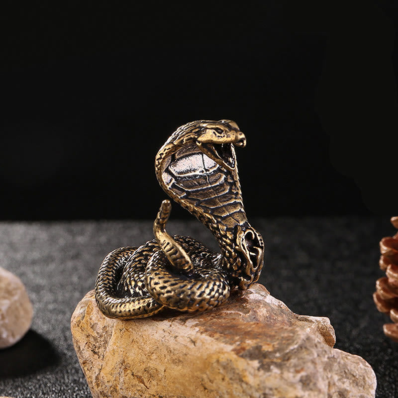 Buddha Stonesミニ 小型 蛇年 コブラ 真鍮 銅製 室内装飾 - image 1