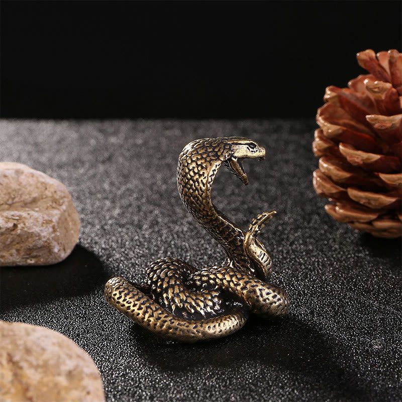 Buddha Stonesミニ 小型 蛇年 コブラ 真鍮 銅製 室内装飾