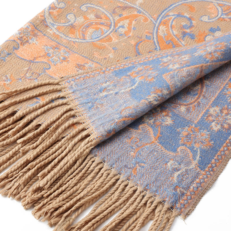 Buddha Stonesチベットカシューフラワータッセルショール秋冬用快適トラベルスカーフラップ - image 36