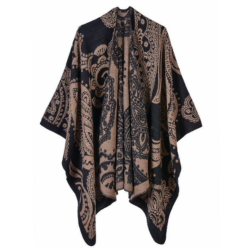 Buddha Stonesチベットカシューフラワーショール 秋冬 心地よいスカーフラップ