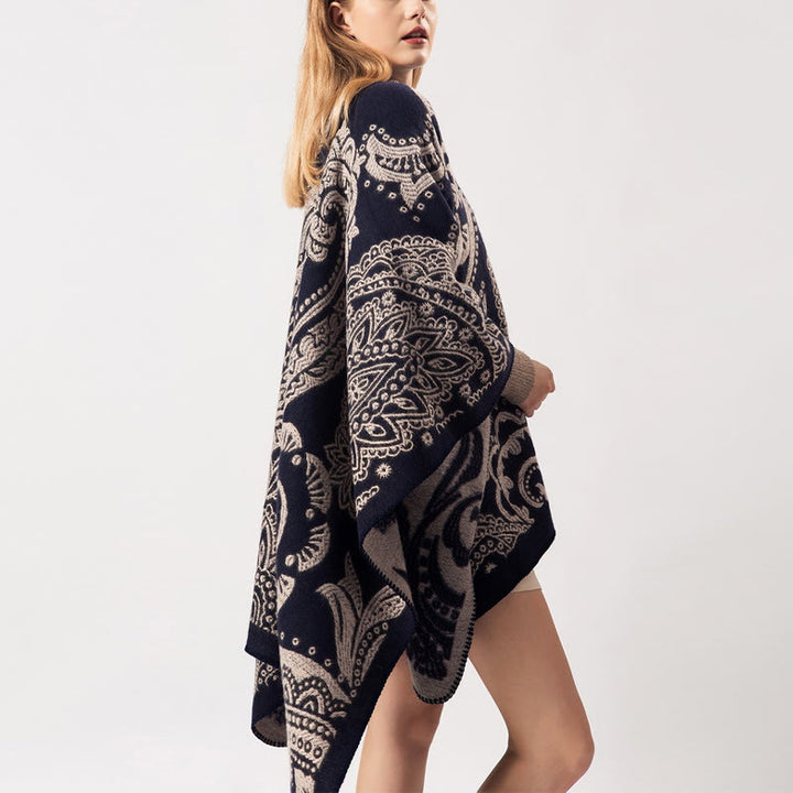 Buddha Stonesチベットカシューフラワーショール 秋冬 心地よいスカーフラップ