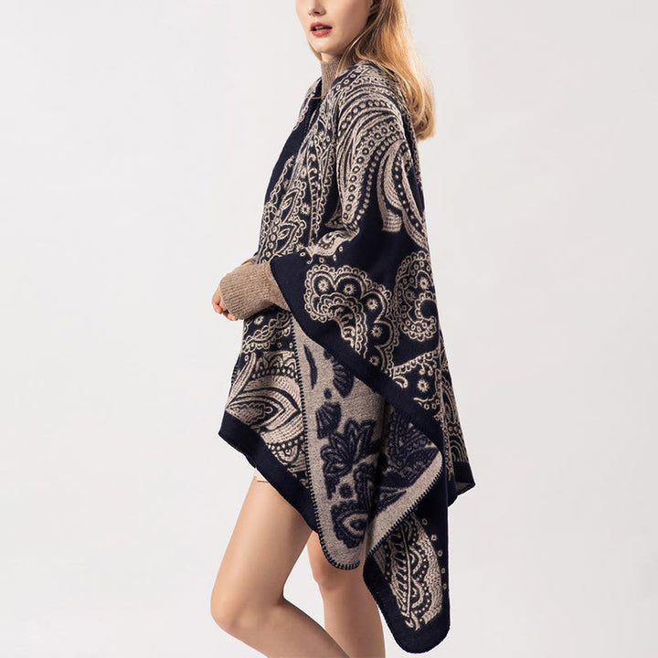 Buddha Stonesチベットカシューフラワーショール 秋冬 心地よいスカーフラップ