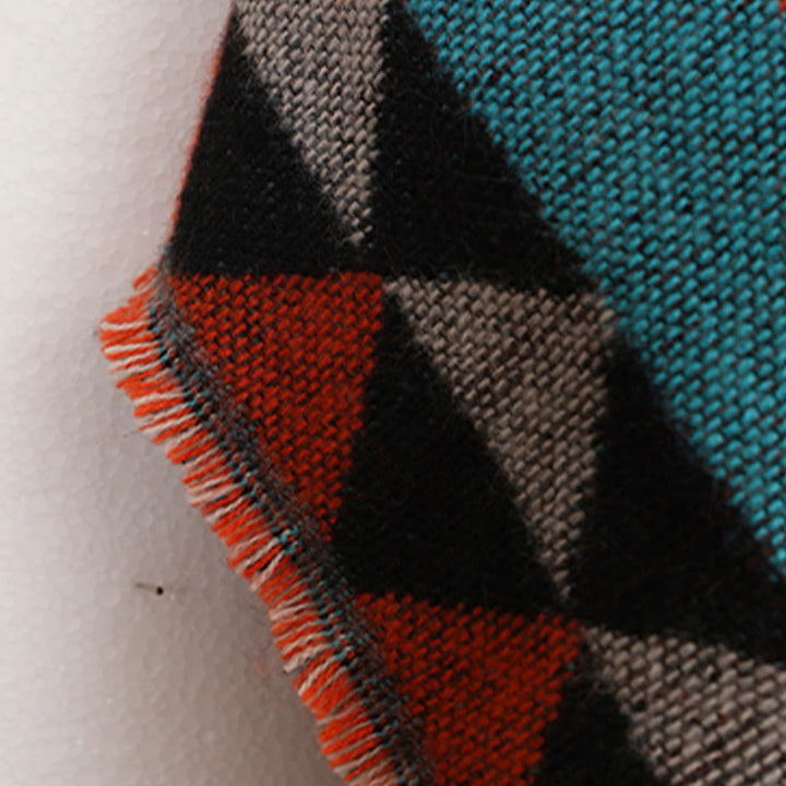 Buddha Stonesチベット オレンジ 幾何学模様 菱形模様 タッセル ショール 秋冬 暖かい スカーフ ラップ - image 19