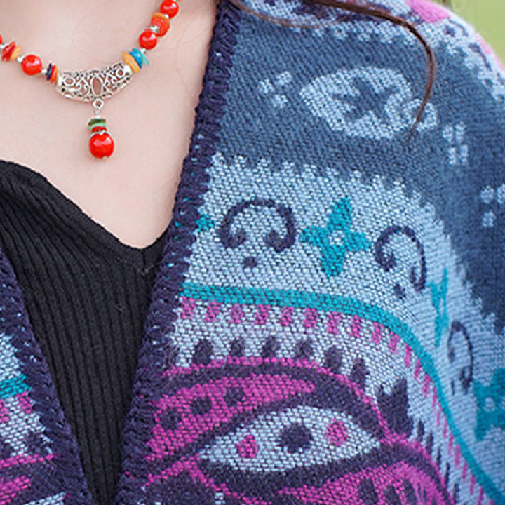 Buddha Stonesチベット 幾何学模様 横縞 花柄 ショール 秋冬 暖かい ソフト スカーフ ラップ - image 14