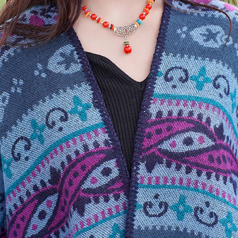 Buddha Stonesチベット 幾何学模様 横縞 花柄 ショール 秋冬 暖かい ソフト スカーフ ラップ - image 13