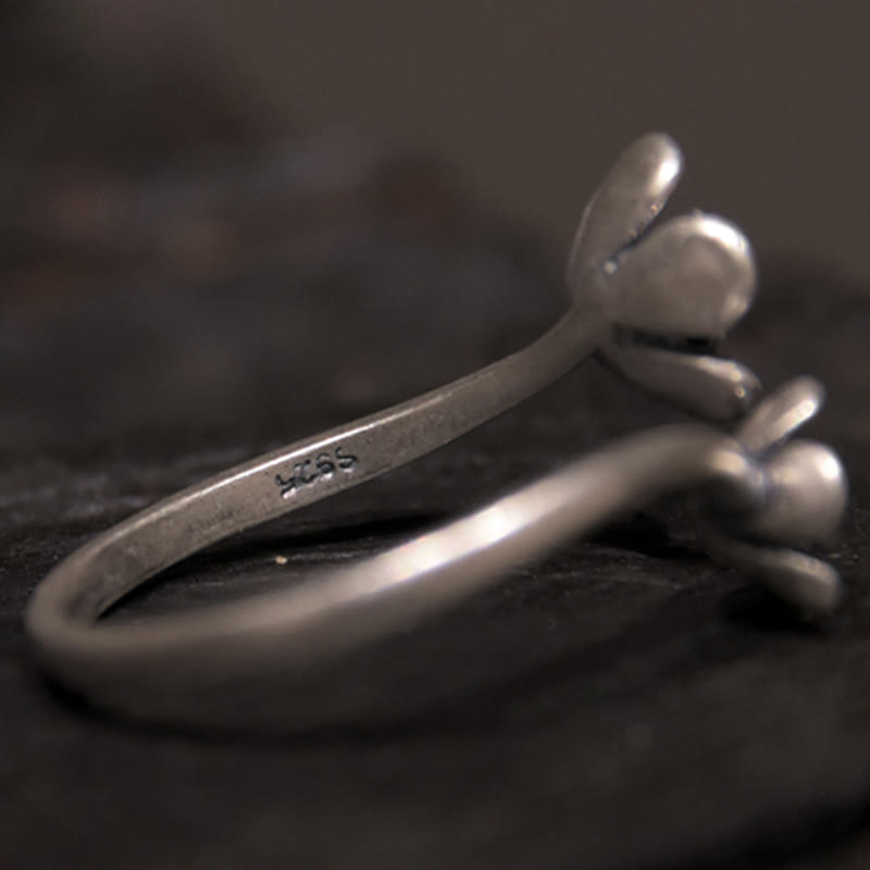 Buddha Stones925スターリングシルバー フラワーリング - image 6