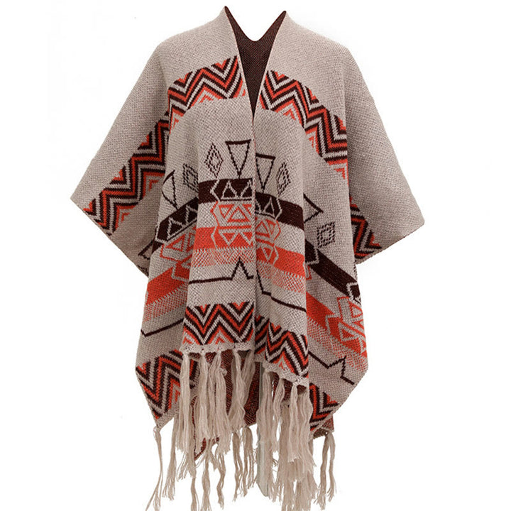 Buddha Stonesチベットウェーブストライプ幾何学タッセルショール秋冬心地よいスカーフラップ - バーリーウッド - 90×140cm - image 22