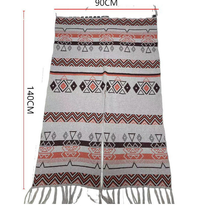 Buddha Stonesチベットウェーブストライプ幾何学タッセルショール秋冬心地よいスカーフラップ - image 28