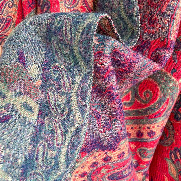 Buddha Stones、チベットカシューナッツ、牡丹の花、つるタッセルショール、秋冬用、心地よいスカーフラップ