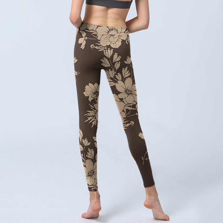 Buddha Stonesと花のプリント スポーツ フィットネス レギンス レディース ヨガパンツ - image 15