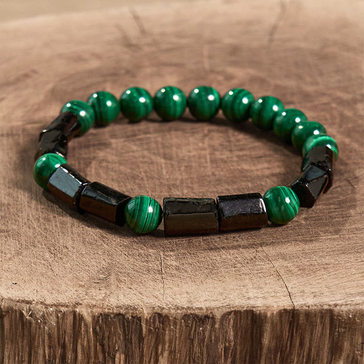 Buddha Stonesマラカイト ブラックトルマリン ピュリティブレスレット