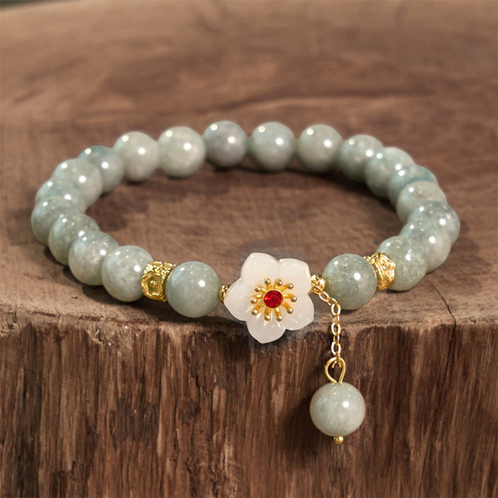 Buddha Stones翡翠の豊穣の花のブレスレット