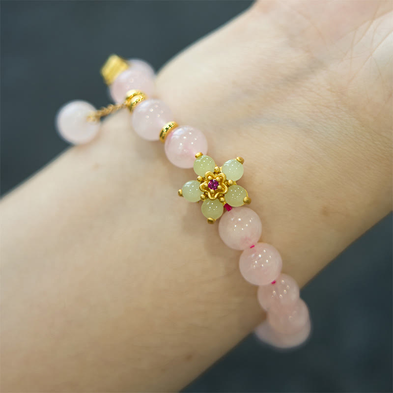 Buddha Stonesピンククリスタル シトリンフラワー ウォームスブレスレット