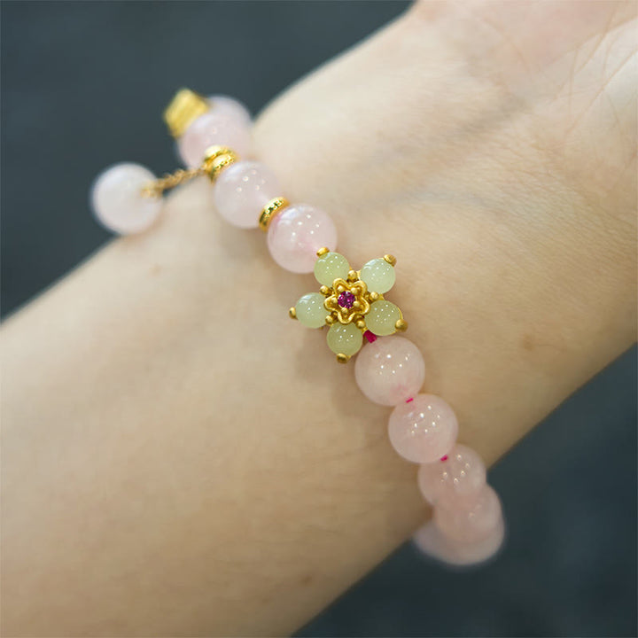 Buddha Stonesピンククリスタル シトリンフラワー ウォームスブレスレット