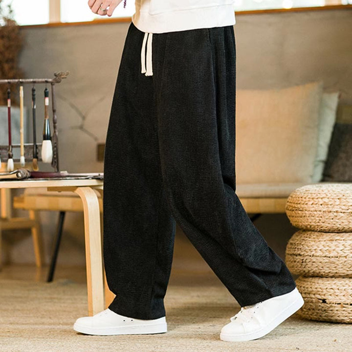 Buddha Stones秋冬 メンズ ドローストリング コーデュロイ ハーレムパンツ ポケット付き - image 9