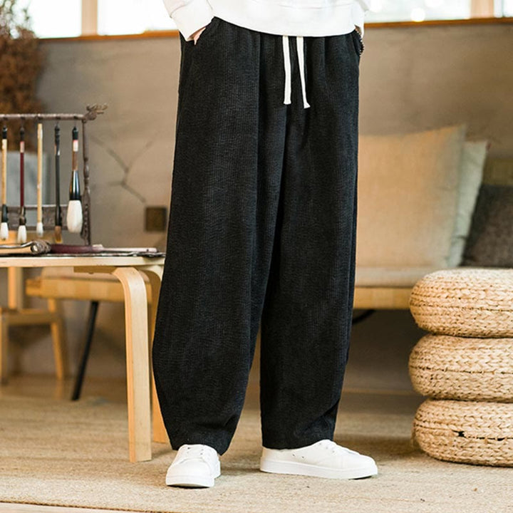 Buddha Stones秋冬 メンズ ドローストリング コーデュロイ ハーレムパンツ ポケット付き - image 10