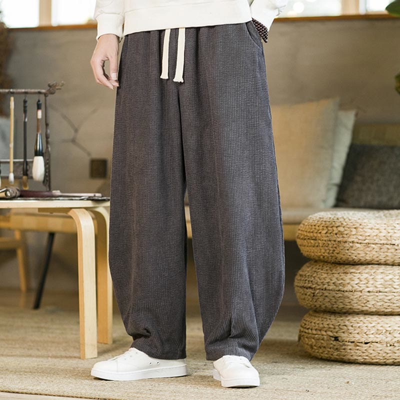 Buddha Stones秋冬 メンズ ドローストリング コーデュロイ ハーレムパンツ ポケット付き - image 15