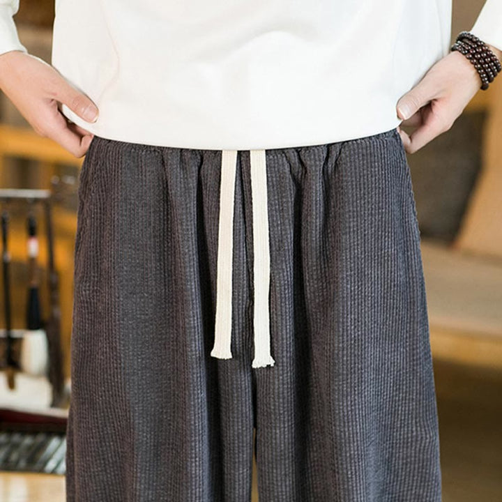 Buddha Stones秋冬 メンズ ドローストリング コーデュロイ ハーレムパンツ ポケット付き - image 18