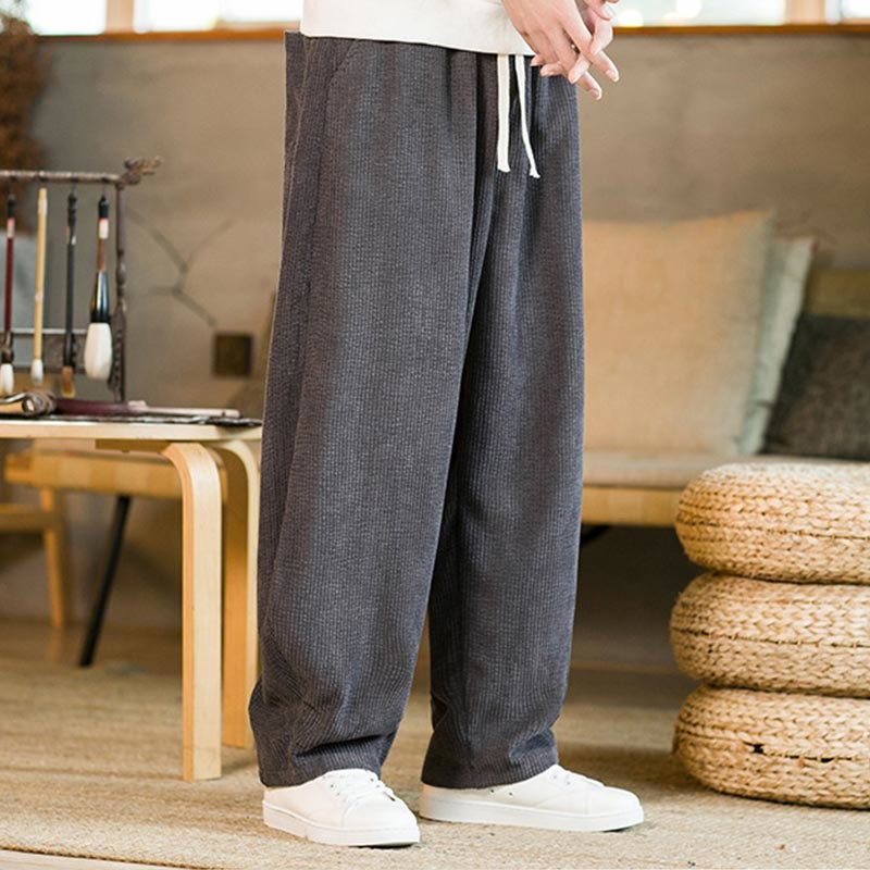 Buddha Stones秋冬 メンズ ドローストリング コーデュロイ ハーレムパンツ ポケット付き - image 14