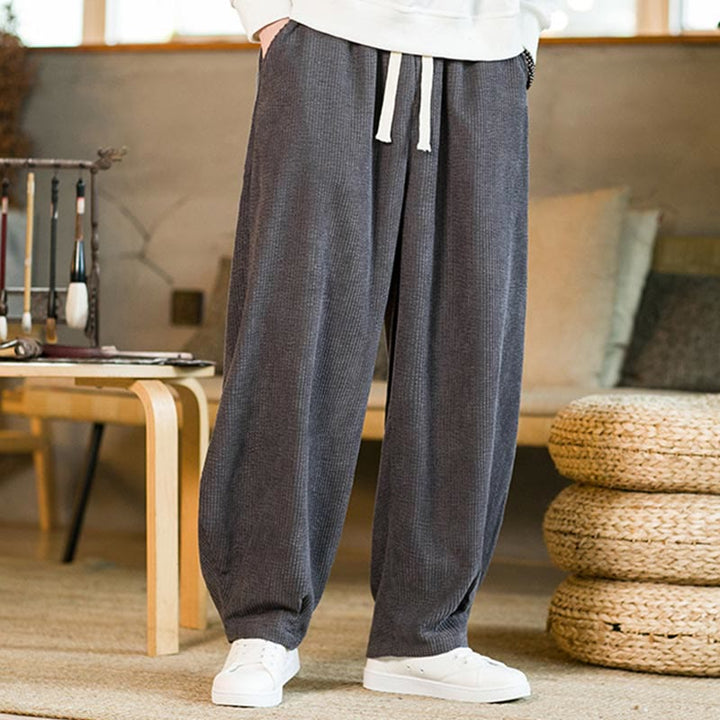 Buddha Stones秋冬 メンズ ドローストリング コーデュロイ ハーレムパンツ ポケット付き - image 16
