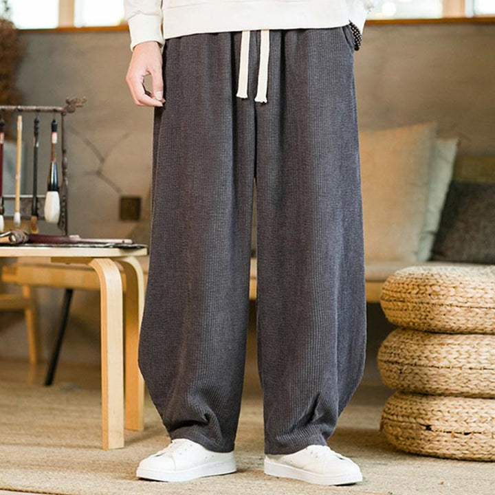 Buddha Stones秋冬 メンズ ドローストリング コーデュロイ ハーレムパンツ ポケット付き - image 17