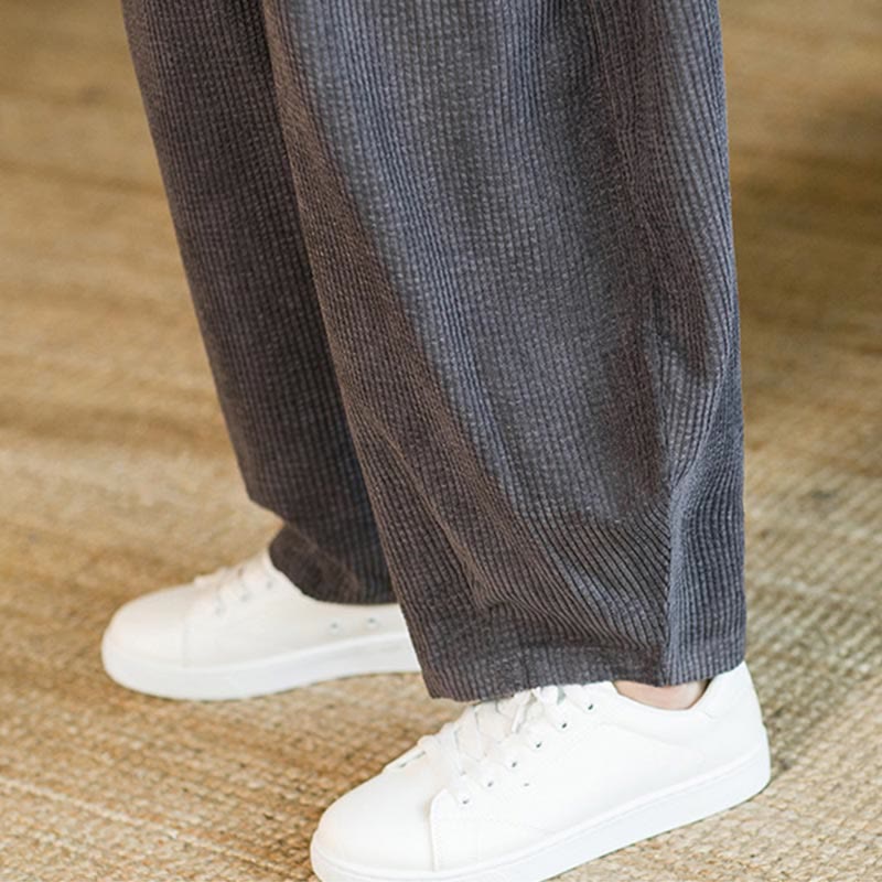 Buddha Stones秋冬 メンズ ドローストリング コーデュロイ ハーレムパンツ ポケット付き - image 21