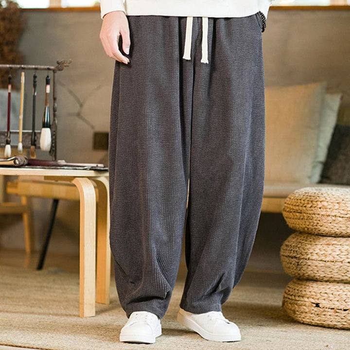 Buddha Stones秋冬 メンズ ドローストリング コーデュロイ ハーレムパンツ ポケット付き - image 13