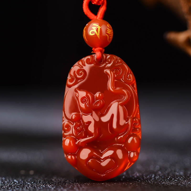 Buddha Stones十二支 赤瑪瑙 幸運のネックレスペンダント - ねずみ  - image 12