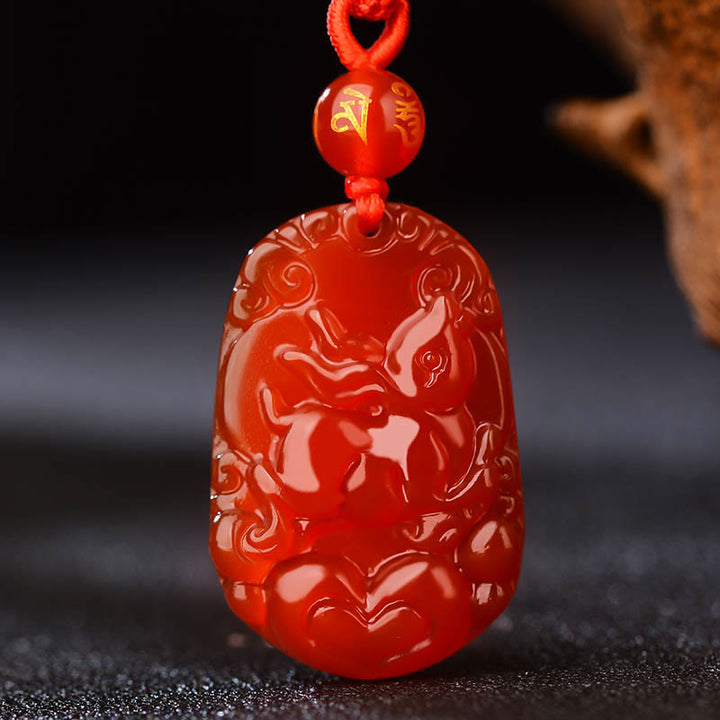 Buddha Stones十二支 赤瑪瑙 幸運のネックレスペンダント - うさぎ  - image 15